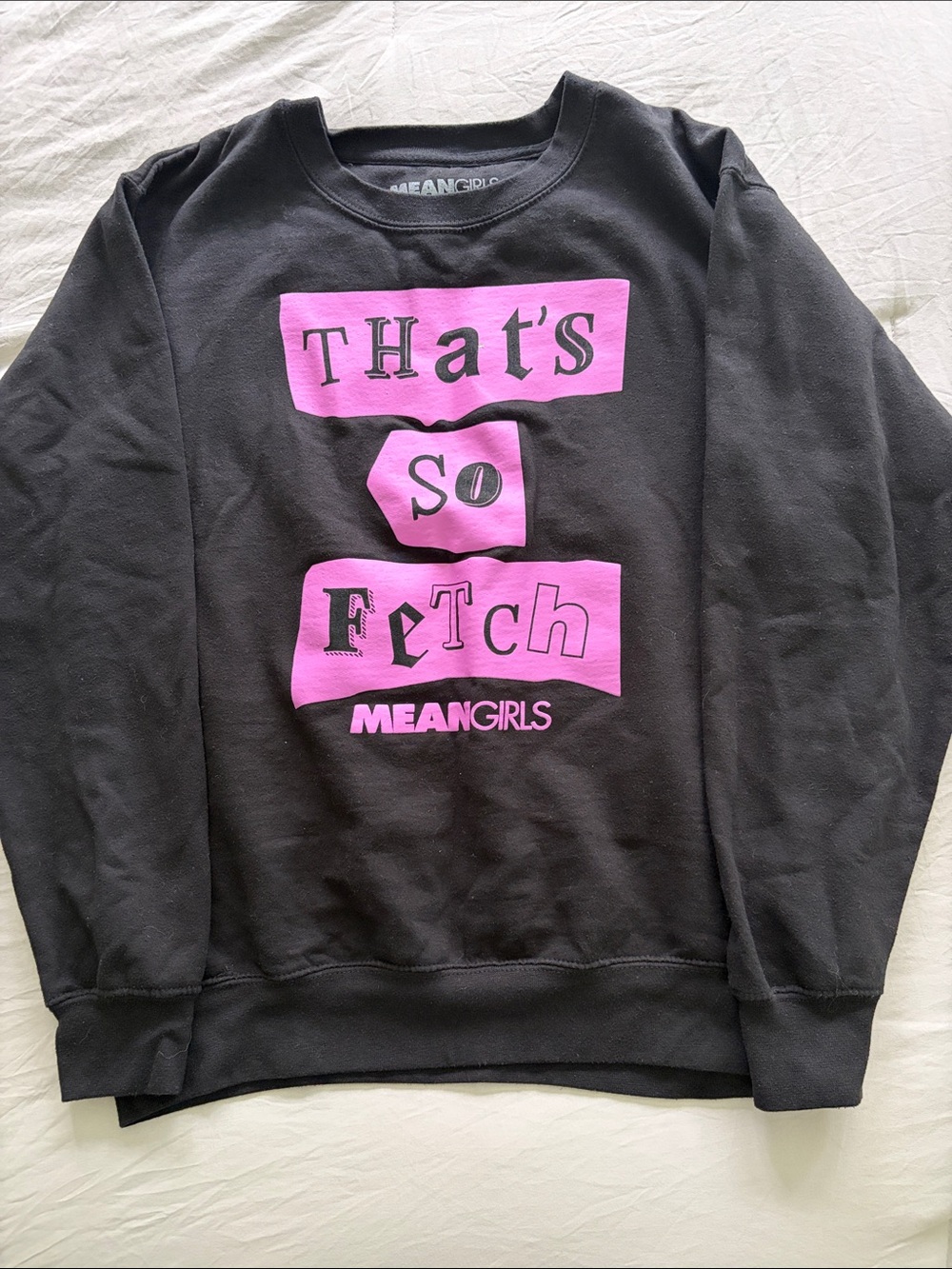 Mean Girls "That's So Fetch" Black Sweatshirt with Purple Graphic